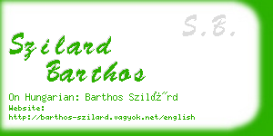 szilard barthos business card